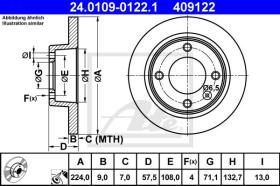 ATE 409122 - DISCO DE FRENO CITROEN XANTIA (X1)