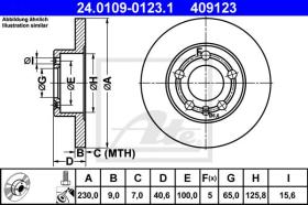 ATE 409123 - DISCO DE FRENO TRAS.AUDI/SEAT/VW.