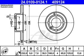 ATE 409124 - DISCO DE FRENO SEAT AROSA (6H) (97-