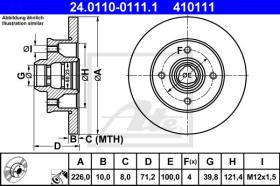 ATE 410111 - DISCO DE FRENO SEAT CORDOBA I (93-9