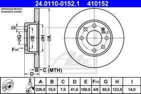 ATE 410152 - DISCO DE FRENO OPEL CORSA A / VAUXH