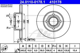 ATE 410178 - DISCO DE FRENO AUDI 100 (83-90)