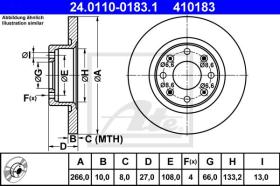 ATE 410183 - DISCO DE FRENO 405/BX