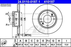 ATE 410187 - DISCO DE FRENO CITROEN C15 (84-05)