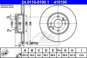 ATE 410190 - DISCO DE FRENO ALFA ROMEO 164 (87-9