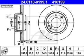 ATE 410199 - DISCO DE FRENO PEUGEOT 405 (87-92)