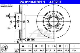 ATE 410201 - DISCO DE FRENO AUDI 100 (91-94)