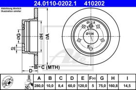 ATE 410202 - DISCO DE FRENO BMW 3ER REIHE/E36 (9