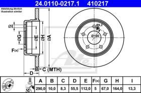 ATE 410217 - DISCO DE FRENO MERCEDES BENZ C-KLAS