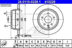 ATE 410228 - DISCO DE FRENO MERCEDES BENZ VITO (