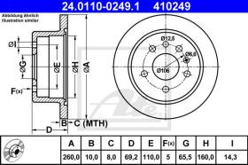 ATE 410249 - DISCO DE FRENO OPEL VECTRA A / VAUX