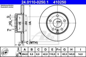 ATE 410250 - DISCO DE FRENO OPEL ASTRA G / VAUXH