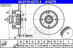 ATE 410275 - DISCO DE FRENO C/ ANILLO SENSOR SEA