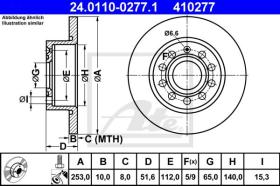 ATE 410277 - DISCO DE FRENO AUDI A3 / A3 SPORTBA