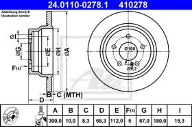 ATE 410278 - DISCO DE FRENO MERCEDES BENZ E-KLAS