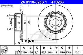 ATE 410283 - DISCO DE FRENO ALFA ROMEO 147 (01-)