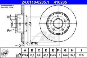 ATE 410285 - DISCO DE FRENO NISSAN ALMERA TINO (