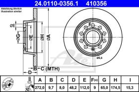 ATE 410356 - DISCO DE FRENO AUDI A3 / A3 SPORTBA