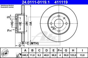 ATE 411119 - DISCO DE FRENO ALFA ROMEO 145 (94-0