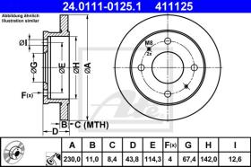 ATE 411125 - DISCO DE FRENO HYUNDAI ATOS / AMICA