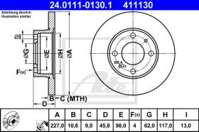 ATE 411130 - DISCO DE FRENO SEAT/FIAT