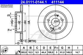 ATE 411144 - DISCO DE FRENO RENAULT SAFRANE (B54