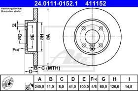 ATE 411152 - DISCO DE FRENO OPEL CORSA C / VAUXH