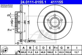 ATE 411155 - DISCO DE FRENO FORD C-MAX (07-)