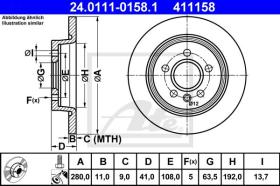 ATE 411158 - DISCO DE FRENO FORD C-MAX (07-)