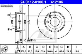 ATE 412106 - DISCO DE FRENO AUDI 80 (79-81)