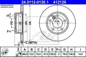 ATE 412126 - DISCO DE FRENO BMW 3ER REIHE/E36 (9