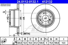 ATE 412132 - DISCO DE FRENO BMW 7ER REIHE/E38 (9