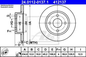 ATE 412137 - DISCO DE FRENO NISSAN MICRA (K11E)