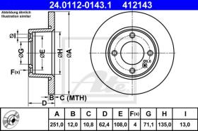 ATE 412143 - DISCO DE FRENO CITROEN XANTIA (X1)