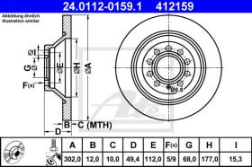 ATE 412159 - DISCO DE FRENO AUDI A6 (C6) AVANT (