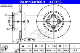 ATE 413166 - DISCO DE FRENO AUDI 80 (91-95)