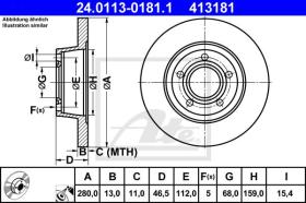 ATE 413181 - DISCO DE FRENO AUDI A4 (B5) (95-01)