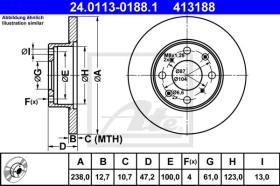 ATE 413188 - DISCO DE FRENO ROVER 200-SERIE (XW)