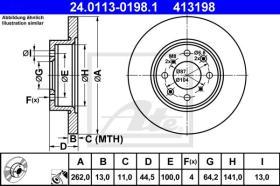 ATE 413198 - DISCO DE FRENO MG ZR (01-05)