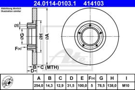 ATE 414103 - DISCO DE FRENO FORD TRANSIT (86-91)