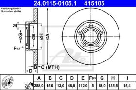 ATE 415105 - DISCO DE FRENO AUDI 100 (91-94)