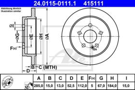 ATE 415111 - DISCO DE FRENO MERCEDES BENZ M-KLAS