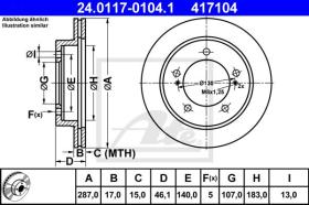 ATE 417104 - DISCO DE FRENO SUZUKI JIMNY (98-)