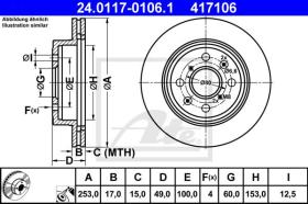 ATE 417106 - DISCO DE FRENO OPEL AGILA (00-07)