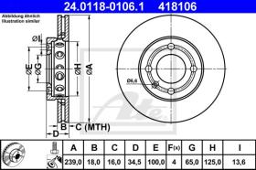 ATE 418106 - DISCO DE FRENO SEAT/VOLKS(6H) (97-