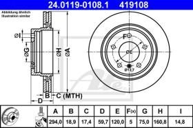 ATE 419108 - DISCO DE FRENO BMW 3ER REIHE/E46 (9