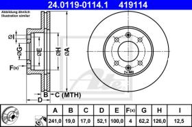 ATE 419114 - DISCO DE FRENO HYUNDAI ACCENT (00-0