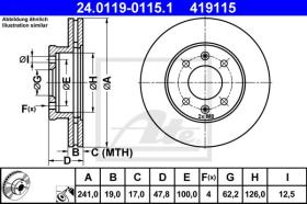 ATE 419115 - DISCO DE FRENO HYUNDAI GETZ (02-09)