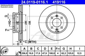 ATE 419116 - DISCO DE FRENO HYUNDAI GETZ (02-09)