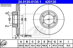 ATE 420130 - DISCO DE FRENO MITSUBISHI L 300 (80